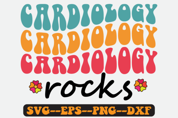 Cardiology Rocks Quote Retro SVG Design for Crafts and Graphics