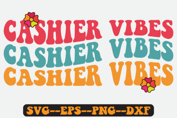 Cashier Vibes Quote Retro Svg Design for Graphics and Crafts