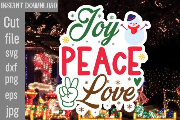 Joy Peace Love SVG Cut File for Crafts and Graphics