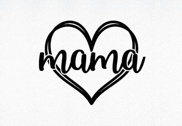 Mama Heart SVG, Mom Gift Idea Svg, Png for Crafts and Graphics